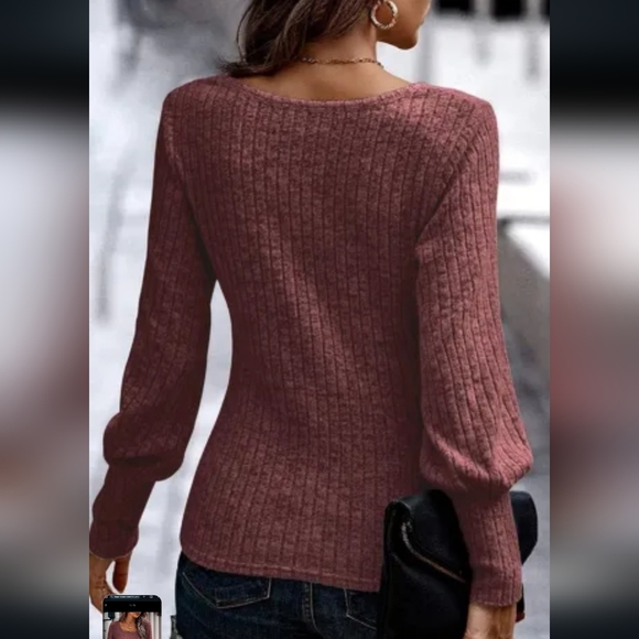 🔥New ribbed bishop sleeve top - Picture 4 of 8